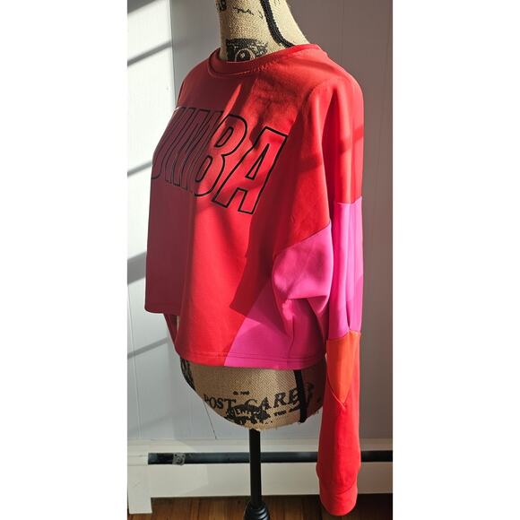 ZUMBA Red And Pink Block Sweatshirt New Without Tags - Picture 4 of 8
